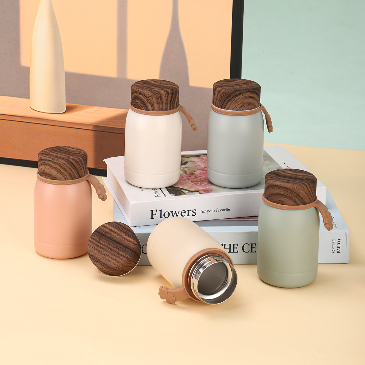 Creative Wood Grain Insulated Stainless Steel Pocket Cup_voghion.com