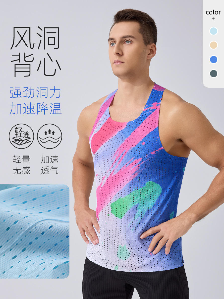 Yibang Cross-Border Quick-Drying Vest Summer Men's Running Fitness Sleeveless Vest Track and Field Vest Breathable Quick-Drying Top