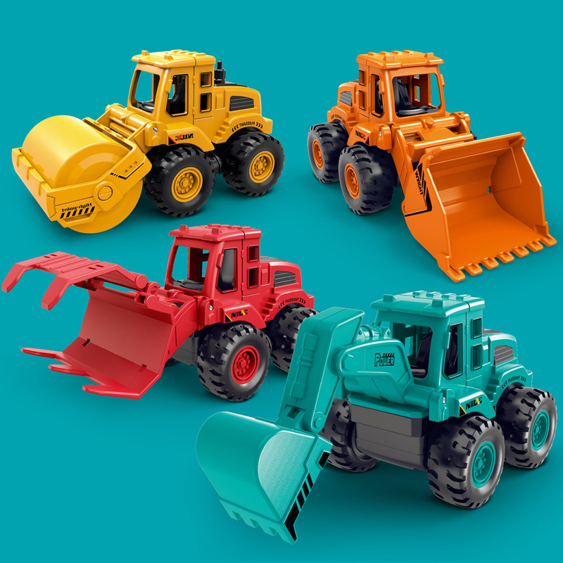 男孩宝宝玩具车仿真模型儿童惯性小汽车工程车挖掘机推土挖土铲车