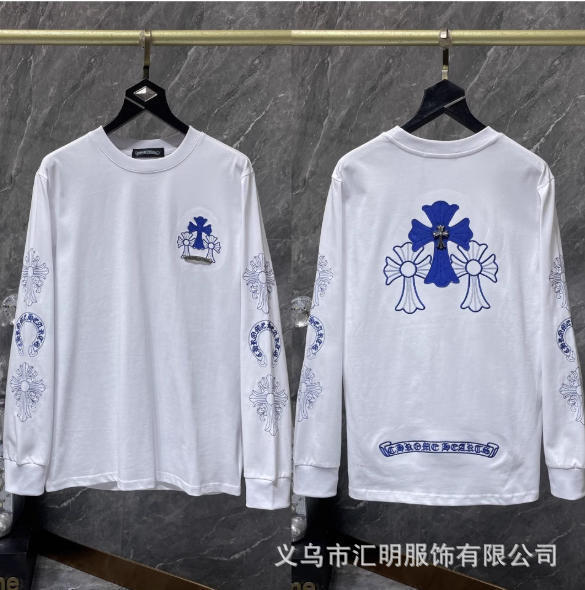 新款跨境CH克罗潮牌MattyBoy红唇十字针长袖圆领卫衣时尚百搭上衣|undefined