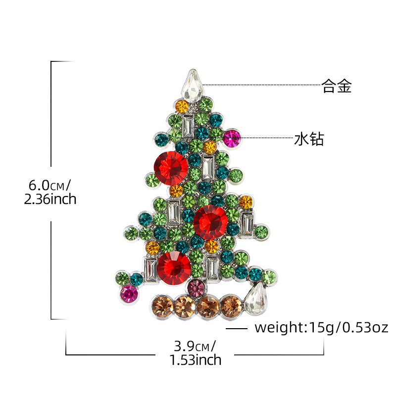 欧美时尚高级感新款圣诞树胸针圣诞节日礼物服装配饰环保胸花别针|undefined