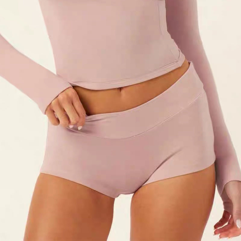 Comercio exterior de Europa y Estados Unidos Yoga transfronterizo de manga larga mujer con cojín de pecho de alta elasticidad y secado rápido envuelto en el pecho antichoque deportivo de acondicionamiento físico camisa de cuello V image 11
