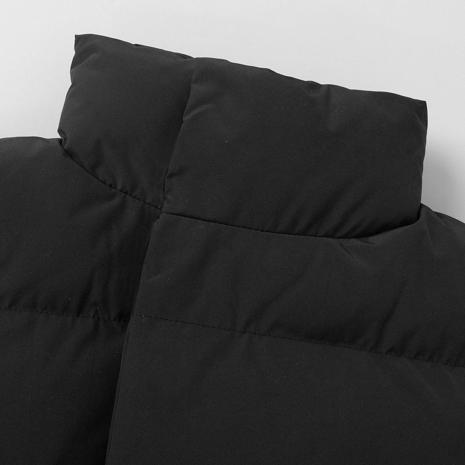 Áo vest gile bông nữ dáng rộng không tay dài trung bình — Màu xám đậm, Màu đen chi tiết 11