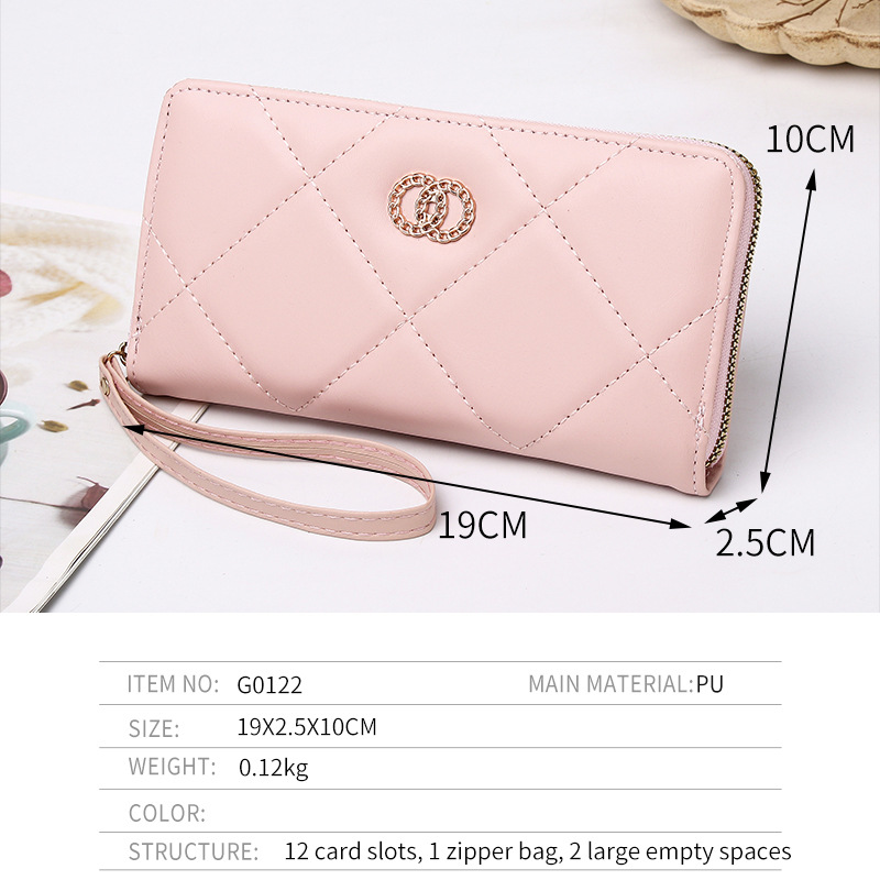 2025 nueva versión coreana de la billetera larga de moda de la billetera de gran tamaño bolsas de mano con cremallera fábrica de origen