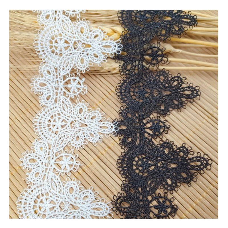 Ropa accesorios DIY agua soluble encaje poliéster luz código de barras exquisito europeo y americano calidad clavícula cadena joyería encaje