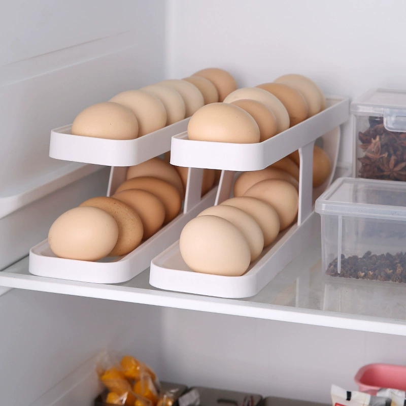 Home Multifunctional Egg Storage Box refrigerator side door holder Egg standing rack storage box double -layer fresh -keeping box