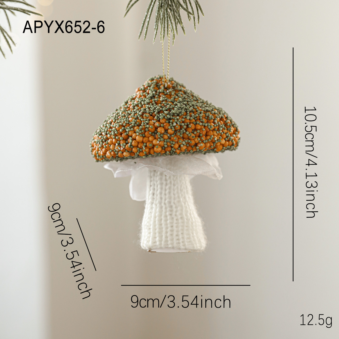 Nuevos colgantes de Navidad de espuma de color champán polvo adhesivo envoltura tela decoración de árbol de Navidad colgantes de perlas diseño de escena de forma especial
