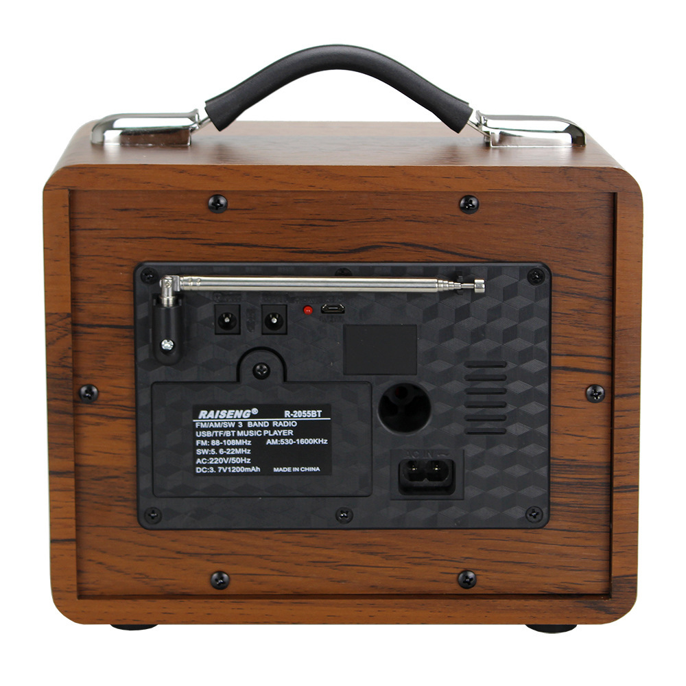 Exportación transfronteriza de radio multifuncional de madera retro altavoz bluetooth de tres bandas con tarjeta USB TF