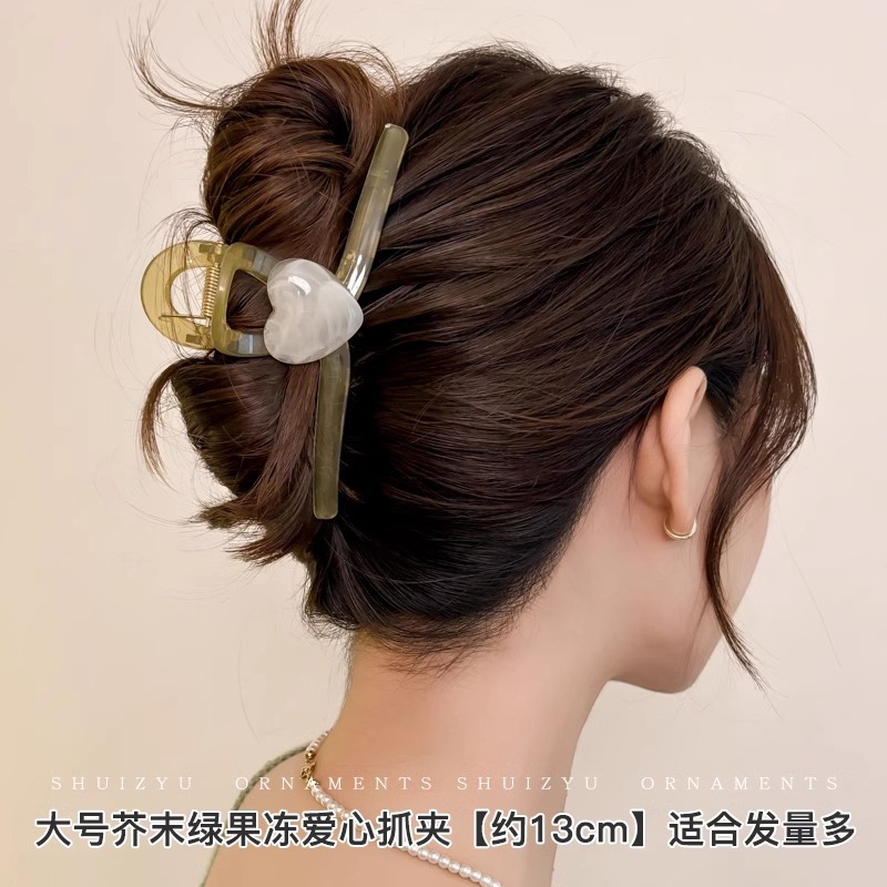 De alta calidad de felpa marrón horquilla hacia atrás cabeza clip de pelo tocado femenino otoño e invierno Gran Tiburón peludo horquilla