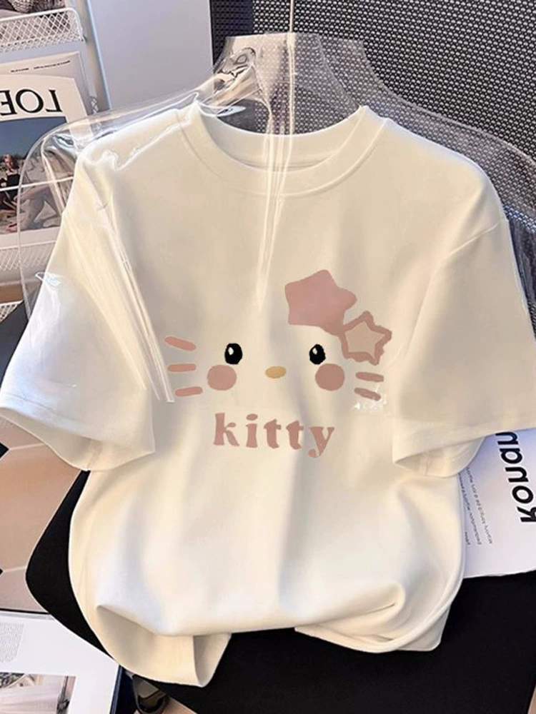 Детская белая хлопковая футболка с коротким рукавом, детская одежда, корейский стиль, для подростков, западный стиль