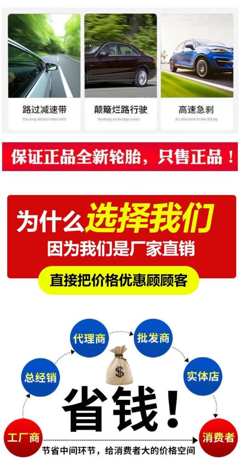 255 Car Tires 30 35 40 45 50 55 60 65 Thickened Version 70R17R18R19R20 Lt/C