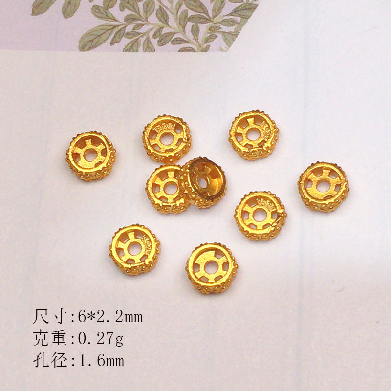 S925 Silver Inlaid Necklace Spacer Beads DIY Handmade Accessories Spacer Beads Semi-Finished Products Wholesale by the Gram