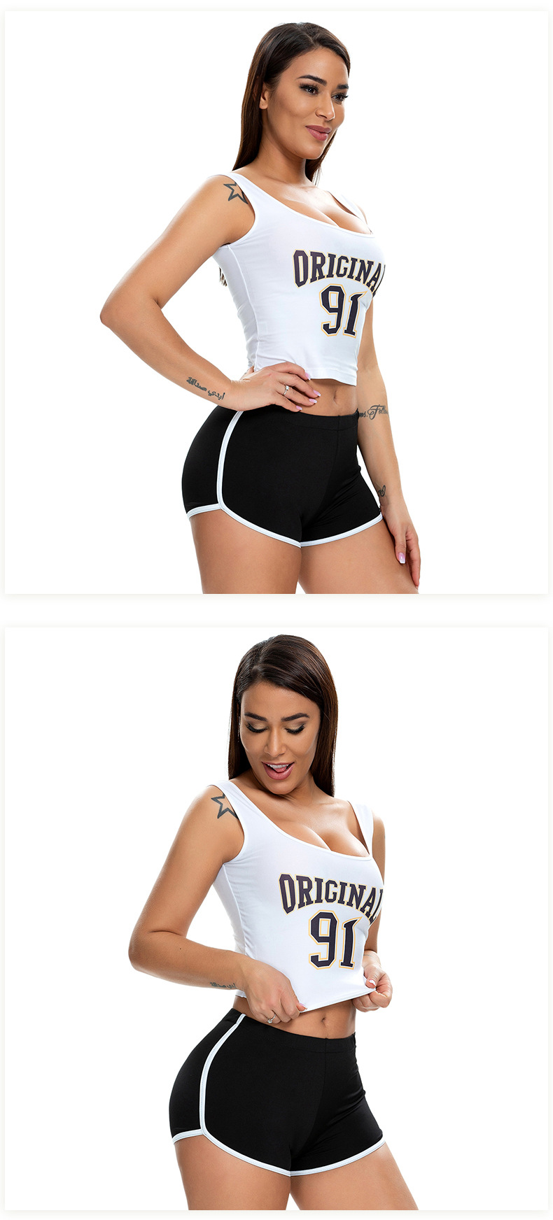 70g Weight Shorts Pants Length Polyester Fabric Type Mid Waist Waist Line Shorts Pants Type Daily Occasion Comfort Function Skinny Fit Type Solid Color Pattern Summer Season Women'S Gender Patchwork Design Sexy Style Women's Daily Sexy Solid Color Shorts Patchwork Shorts 3