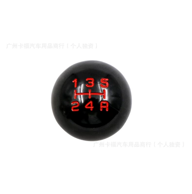 Manual gear shift knob for car modification suitable for Honda Civic/Fit/M10X1.5 round gear stick head (Cab and accessories) - black-5-speed