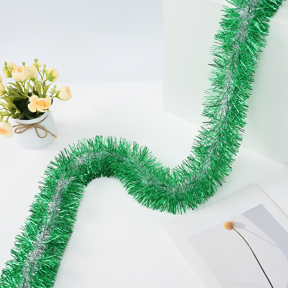 Navidad transfronteriza decoración de núcleo de plata borde de lana organizar el sitio de actividad tira de color dibujar flores de cifrado espesado 2 metros