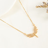 Angel wings, necklace, stone inlay, zirconium, golden pendant, wholesale