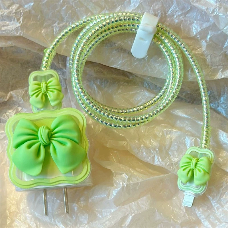 Зеленый лук подходит для Apple 20w зарядная головка защитный чехол 18w зарядное устройство защитная оболочка анти-царапин наклейка