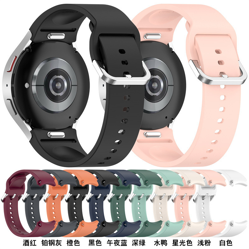 Suitable for Samsung Samsung Galaxy Watch7/Fe/6/5/4 Silicone Strap 5Pro Button Buckle Wrist Strap Suitable for Samsung Samsung Galaxy Watch7/Fe/6/5/4 Silicone Strap 5Pro Button Buckle Wrist Strap