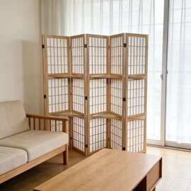 茶室实木仿古玄关新中式陈列优选日式屏风隔断墙客厅折叠移动卧室