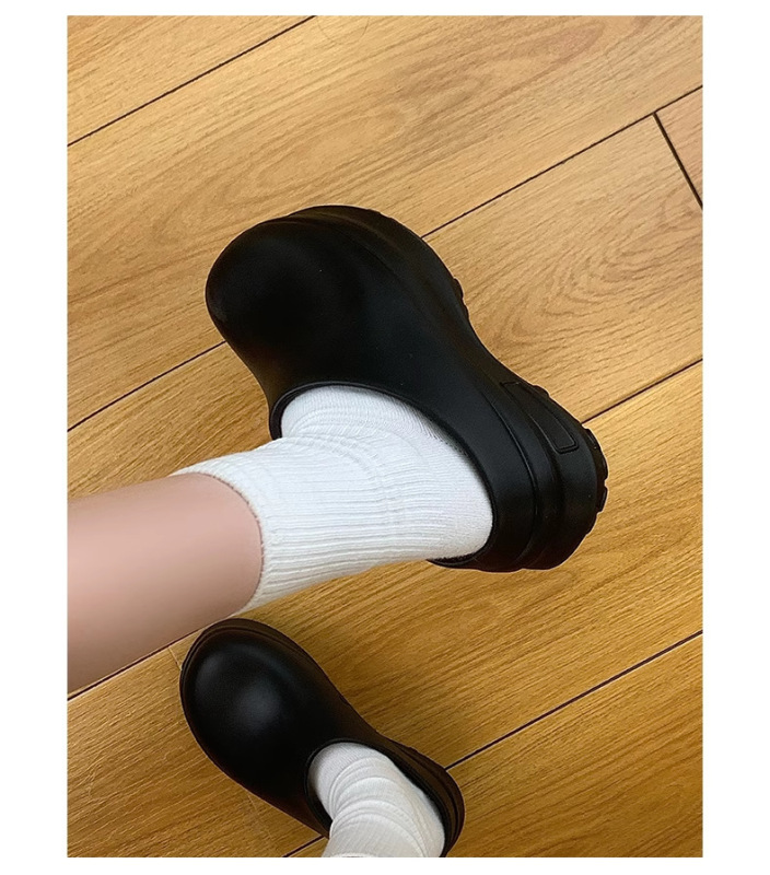 Zhao Lusi のレモンイエローのシェフつま先スリッパ女性用 2025 新しい厚底インビーチハーフスリッパ|undefined