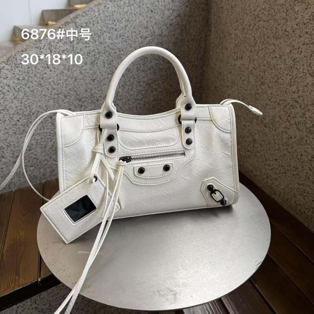 Trendy Motorcycle Style Women's Hot Girl High-Texture Large Capacity Handheld Tote Pillow Bag Retro Shoulder Crossbody Bag - Thumbnail 4