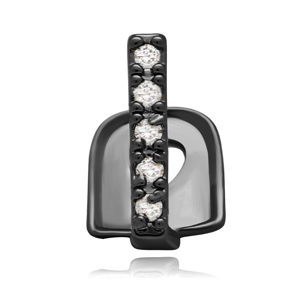 18K electrochapado micro incrustaciones de circón 4A en forma de palo solo hip hop tirantes para hombres y mujeres de Halloween parrillas