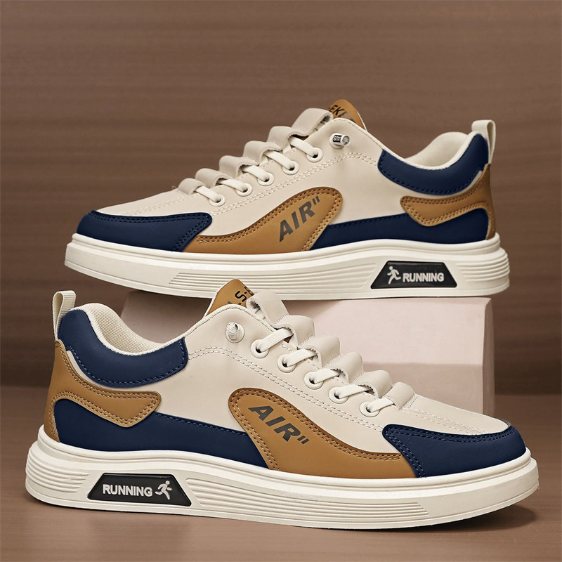 Zapatos de skate para hombres de verano nuevos zapatos deportivos transpirables de cuero de moda juvenil coreano universal zapatos blancos para hombres image 4
