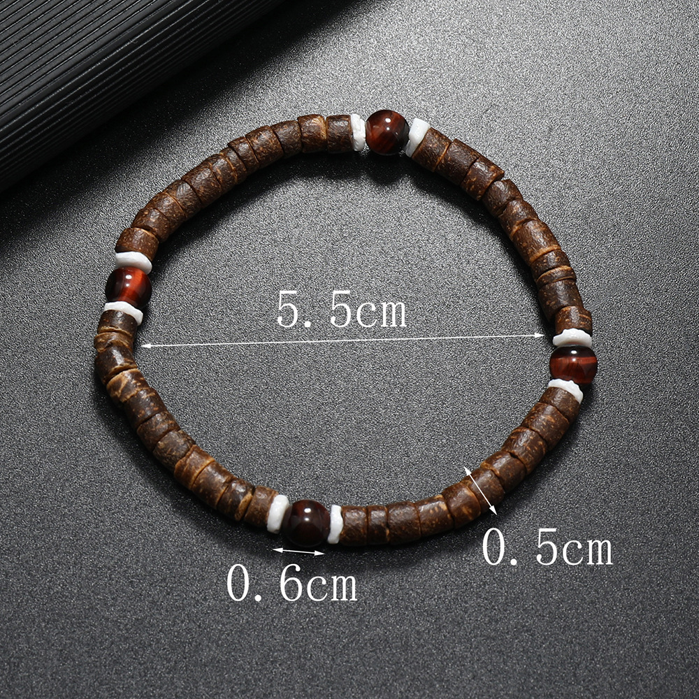 Retro Geometric Coconut Shell Beaded Men's Bracelets 10 Pieces 1 Piece display picture 8