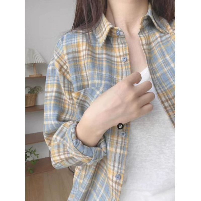 Допамин легкая экстравагантная клетчатая рубашка высокого класса