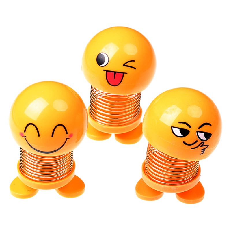 Tiktok mismo estilo sacudiendo cabeza expresión facial bolsa muñeca personalidad creativa Smiley cara coche primavera estudiante Escuela Primaria Decoración