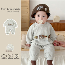 新生儿婴儿衣服春秋新款男女宝宝秋装连体衣哈衣爬服幼儿外出服