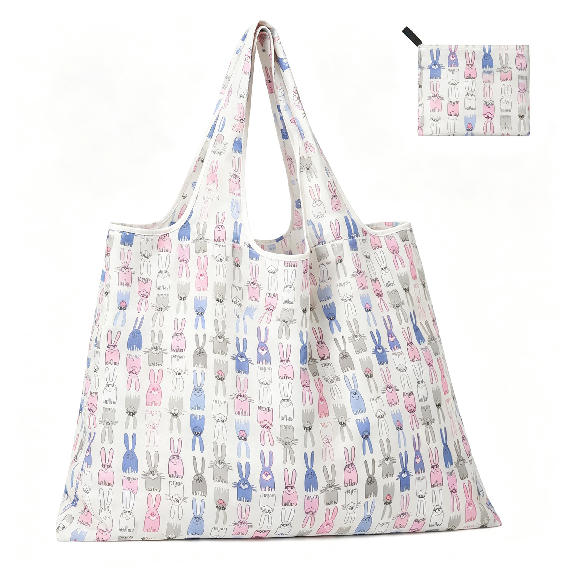 Nueva bolsa de compras plegable de gran capacidad en stock bolsa plegable de Protección Ambiental bolsa de almacenamiento portátil de impresión portátil creativa image 14