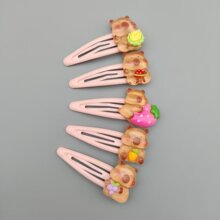 儿童发夹粉色甜美卡皮巴拉BB夹可爱学生少女心刘海边夹头饰碎发卡