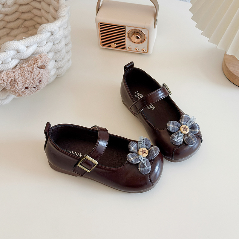 Zapatos para niñas zapatos de cuero para bebés primavera 2026 nuevos zapatos de espectáculo para niños flores zapatos de princesa image 4