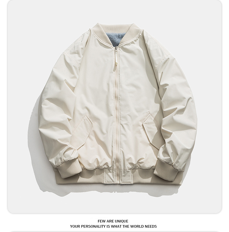 Men's Lambswool Baseball Jacket - Autumn And Winter Padded Coat_voghion.com