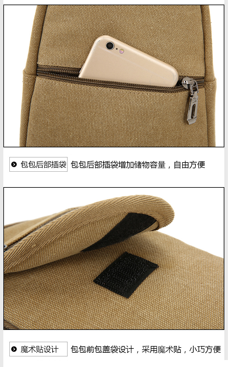 New men's chest bags, Korean-style single-shoulder bags, crossbody bags, men's and women's backpacks, Korean-style casual canvas bags, wholesale from manufacturers undefined