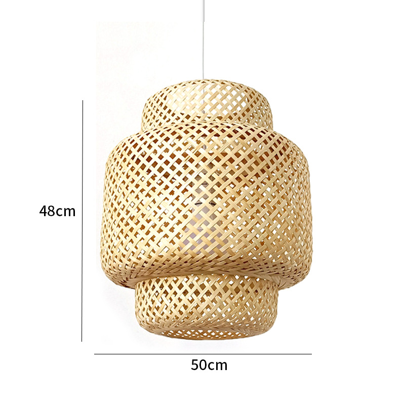 Candelabro de bambú nuevo estilo chino Zen estilo japonés lámpara de bambú B & B restaurante de olla caliente linterna de restaurante lámpara tejida de bambú y ratán al por mayor