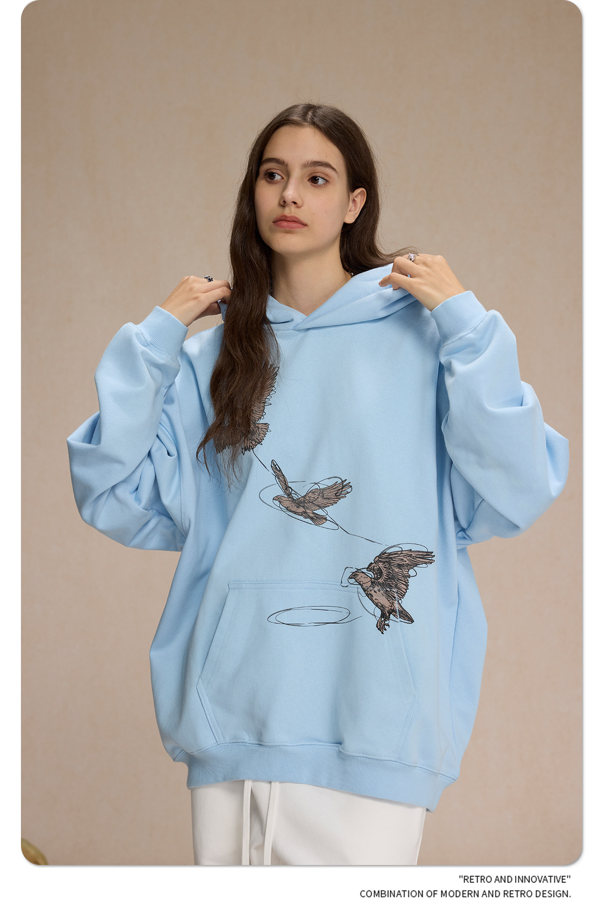 2024 New Product 430g White Ink Digital Direct Spray Printed Men's Trendy Brand Loose Hoodie for Couples_voghion.com