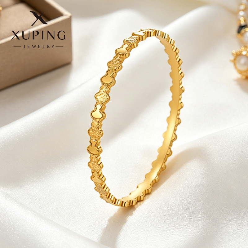Xuping imitación de oro lujoso temperamento ligero nuevo pulsera china retro brillante superficie empalme hielo triturado calabaza joyería al por mayor