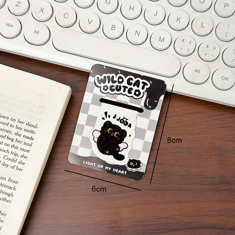 黒子猫磁気ブックマークインスタイル学生メモ読書ブックページクリップマーカーブッククリップ磁気ブックマーク|undefined