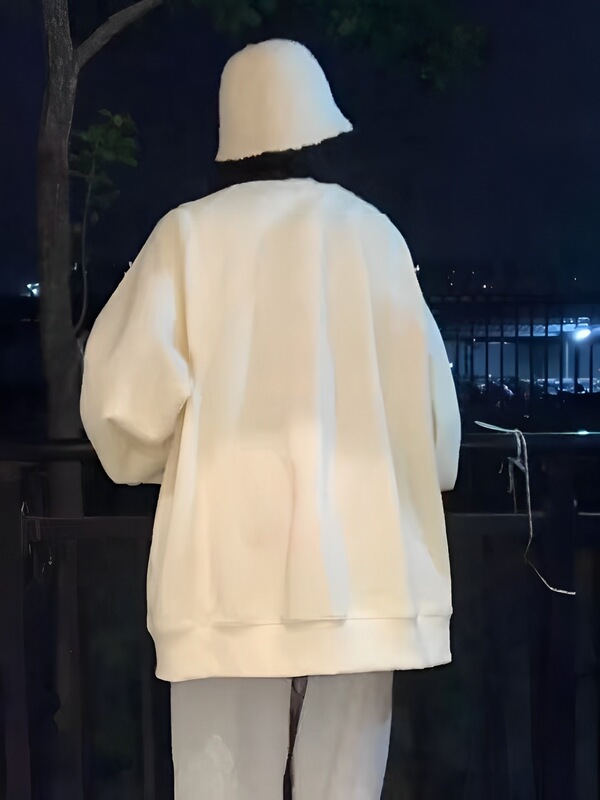 2025新款纯色卫衣女秋季oversize薄款圆领初中高中学生长袖上衣|undefined