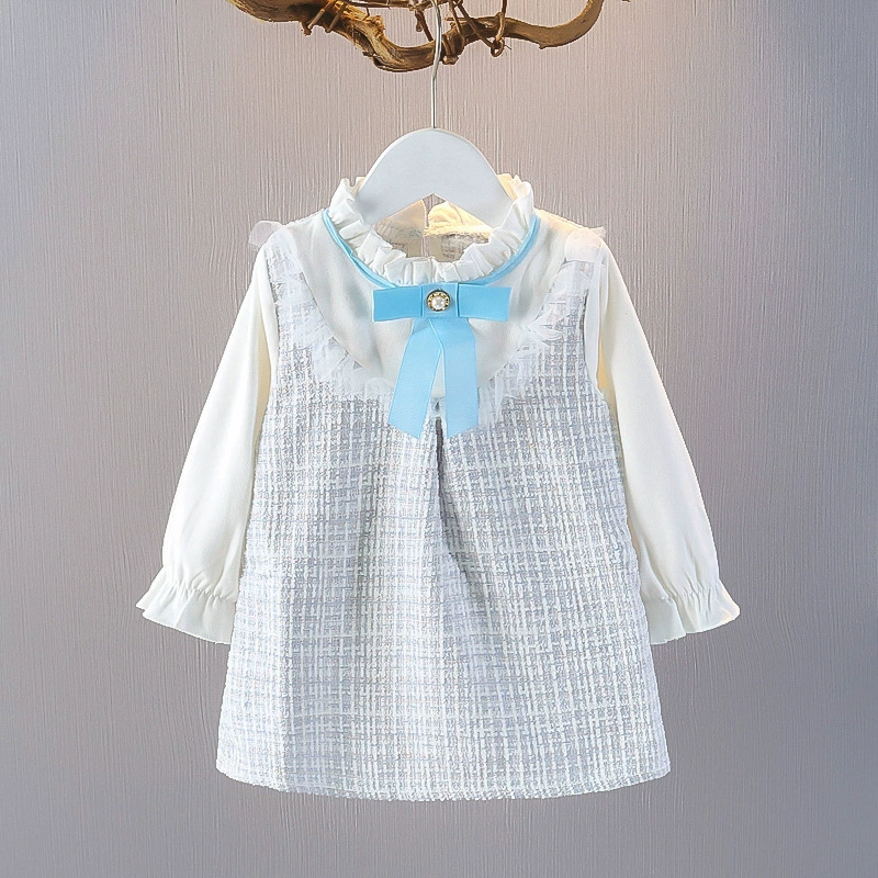 Новое платье для девочек весной 2025 года подделка 2 шт.