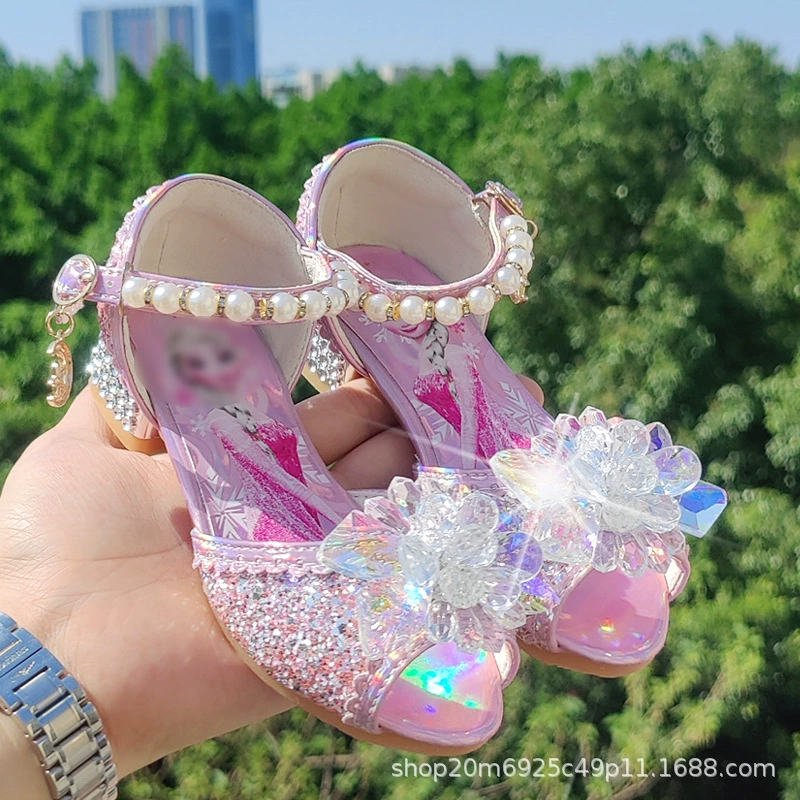 В этом году новые сандалии для девочек с туфлями Aisha Princess, летние детские туфли на высоком каблуке, Детские интернет-красные жареные уличные туфли