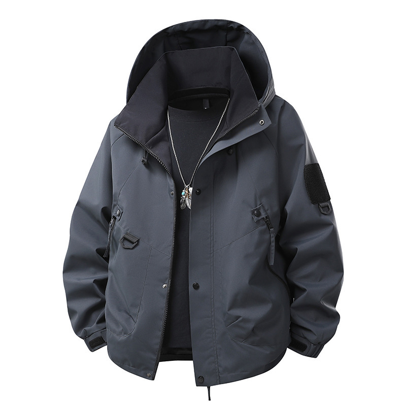 New Casual Jacket for Men, Outdoor Workwear Coat, Men's Windbreaker, Spring and Autumn Hooded Top 8053 New Casual Jacket for Men, Outdoor Workwear Coat, Men's Windbreaker, Spring and Autumn Hooded Top 8053