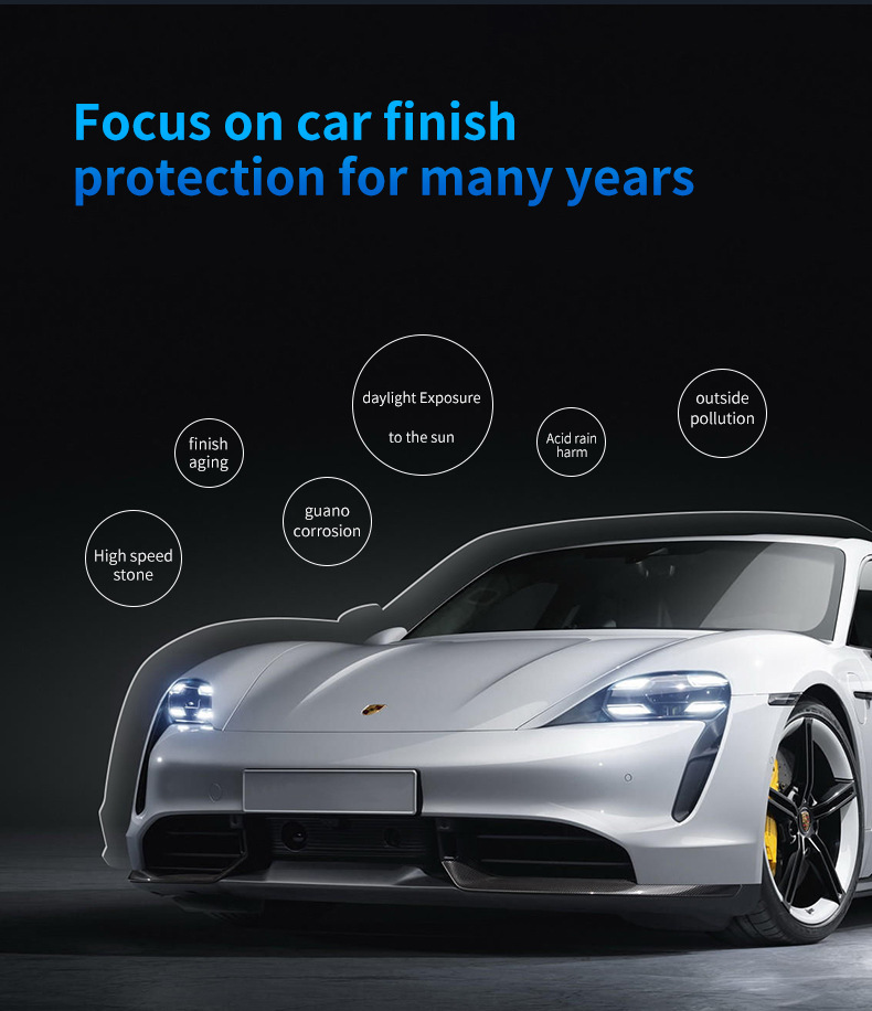 Glossy black TPU paint protection film, self-healing and scratch-resistant, full-vehicle wrap, TPU invisible car film, factory wholesale
