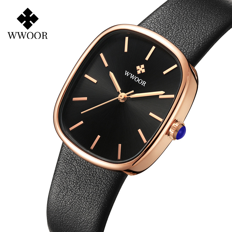 Wdoor/elegant small square plate women's new watch quartz waterproof exquisite retro belt Women's Watch 8881