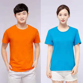 纯棉圆领T恤短袖工作服广告衫文化衫印文字图片logo