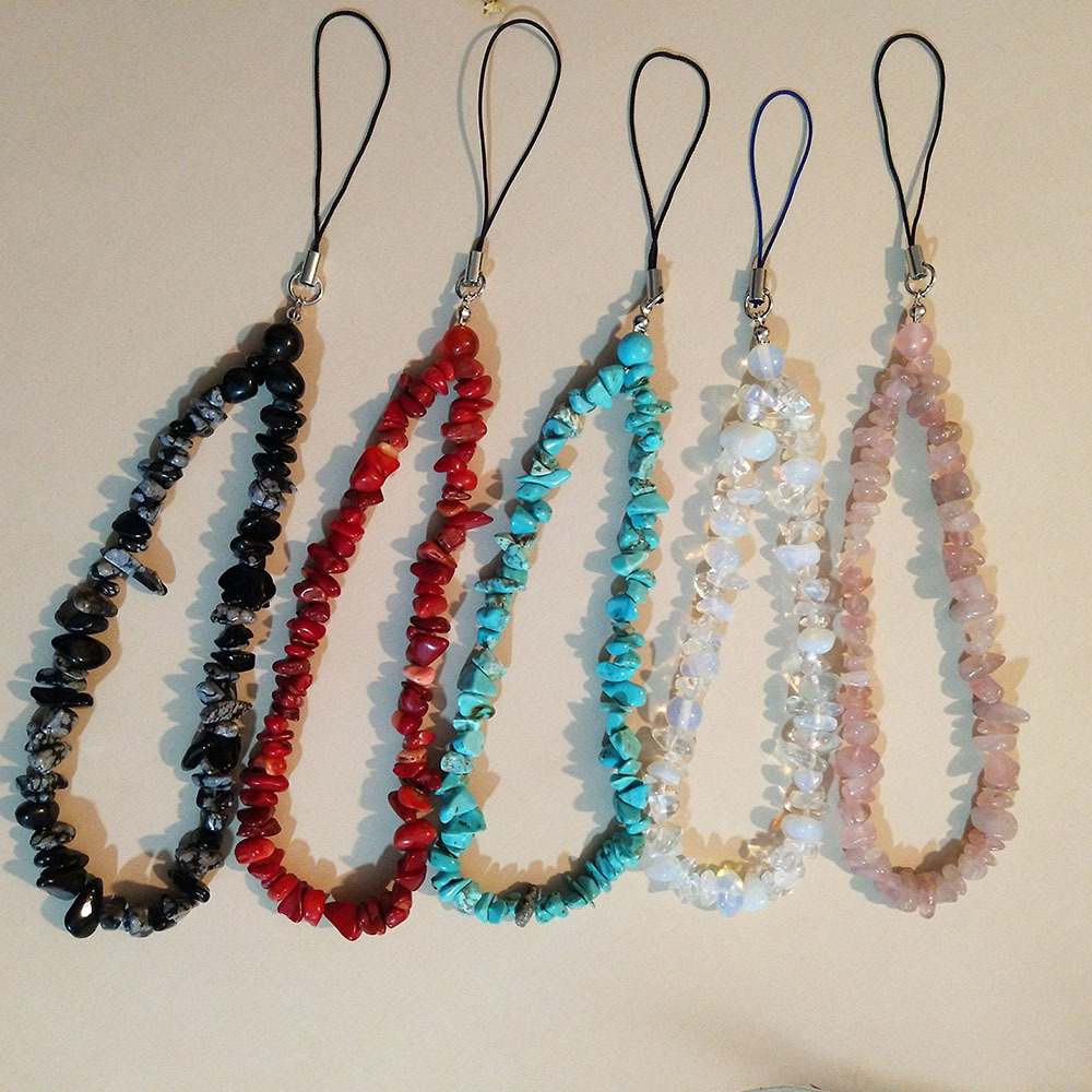 Casual Solid Color Coral Stoving Varnish Mobile Phone Chain display picture 1