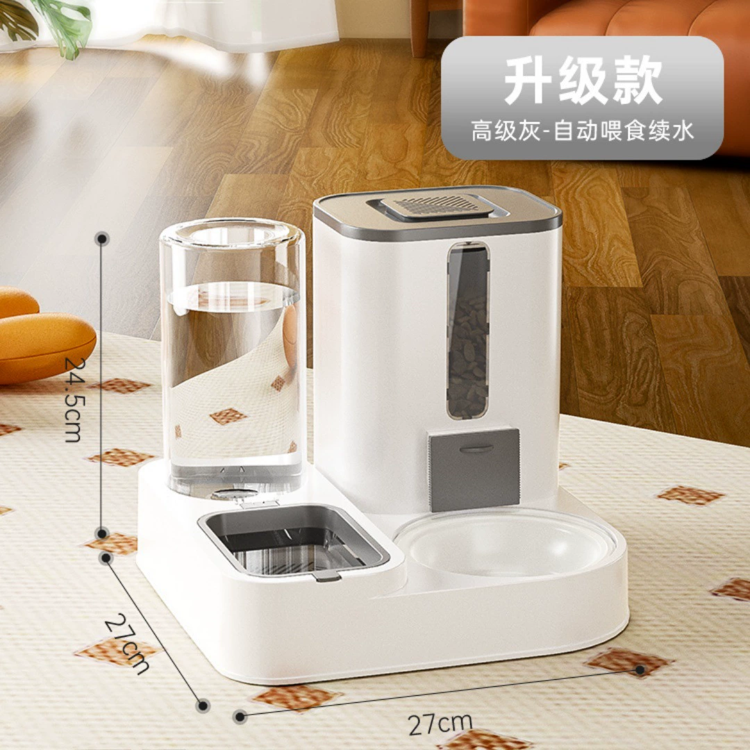 Cat bowl, dog bowl cat food bowl cat cat food automatic feed device drinking water integrated cat pot ceramic pet drink water double bowl