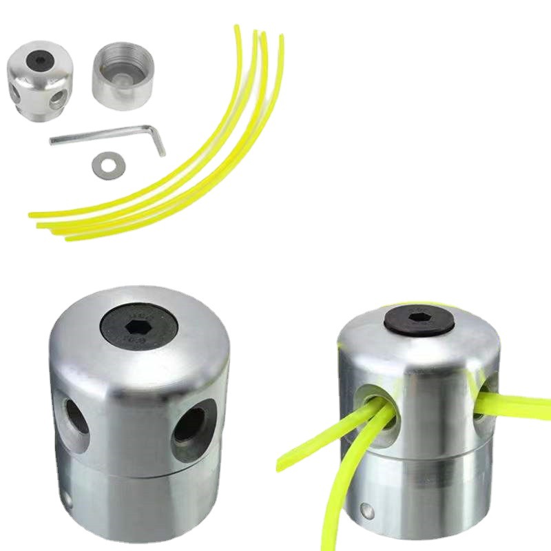 Cortacésped cabeza de paja cabeza de aluminio columna cabeza de paja cilíndrica brillante accesorios desmontaje-fabricante de accesorios resistentes al desgaste libre